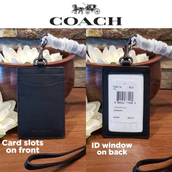NEW Coach Leather Lanyard ID w/ box - Picture 2 of 4